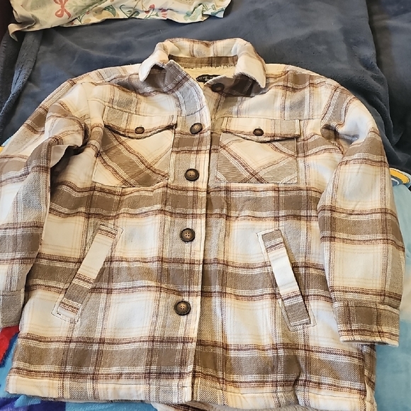 Love Tree Jackets & Blazers - Love Tree Brown Plaid Jacket Size M